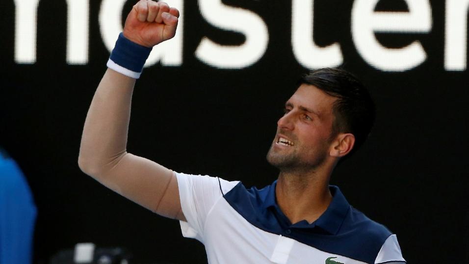 The warrior is back - Novak Djokovic celebrates his second round win